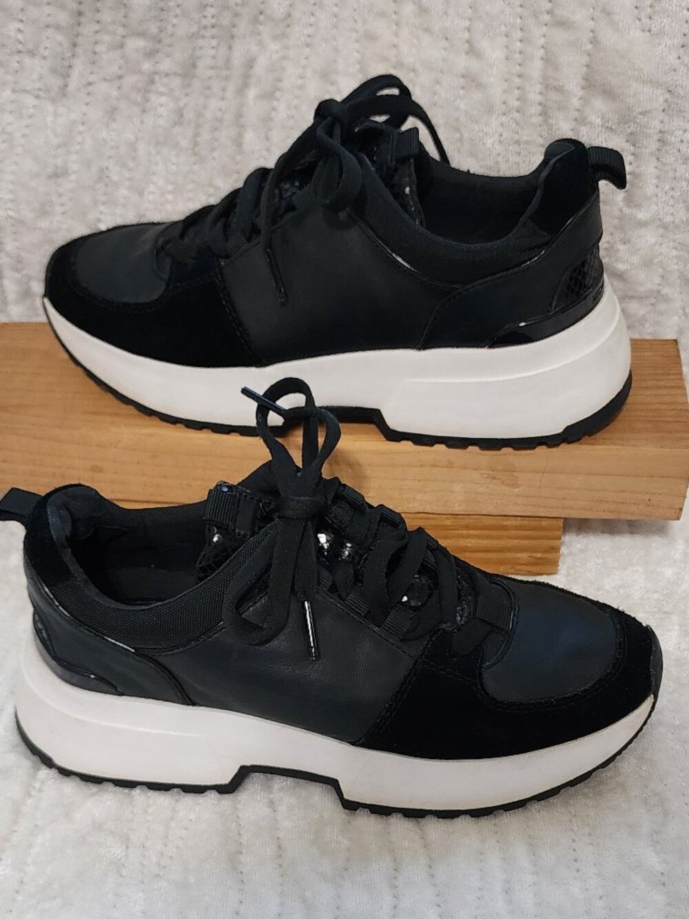 Michael Kors, Black And White Tennis Shoe, Size 6M/36M